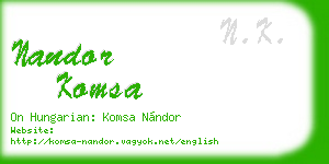 nandor komsa business card